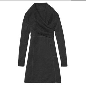 Athleta Sochi Wrap Cowl Neck Sweater Dress - Black - Small/Medium 773825